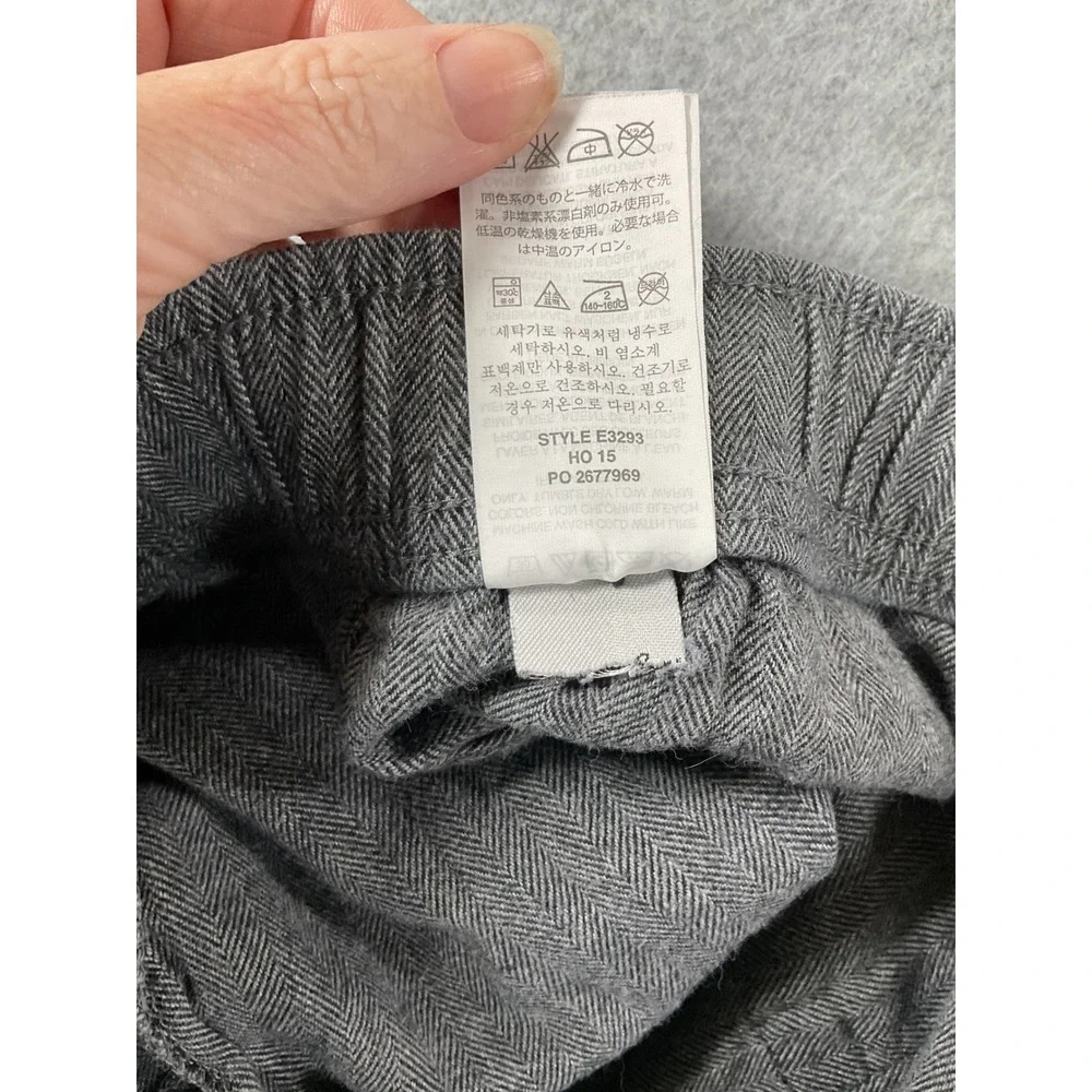J.Crew Mens Grey Herringbone Cotton Lounge Pants Drawstring Joggers Size L #927